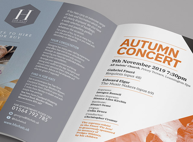 Royal Leamington Spa bach Choir Advertising